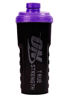 Buy 700ML Protein Powder Shaker Bottle With Mixing Grid BPA-Free, Black & Purple in Egypt