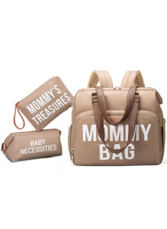 Buy 3-Piece Set Diaper Bag Tote Mommy Bag for Hospital Large Capacity Waterproof Baby Bag for Mom Travel Hospital Bag for Labor and Delivery with Baby Necessities Bag (Brown) in Saudi Arabia