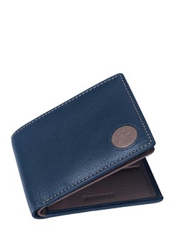 Buy Bill Mens Leather Wallet, Navy/Mud, Casual in UAE