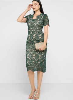 Buy Floral Lace Detail Dress in Saudi Arabia