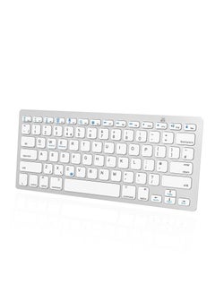 Buy Bluetooth Keyboard, Wireless Tablet Keyboards Compatible with Windows/Android/iOS, Keyboard for iPad/iPad Pro/iPad Air/iPad Mini, Samsung, iPhone and Other Bluetooth Devices, White in Saudi Arabia