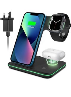 Buy 3-in-1 Wireless Charger Equipped with Charging Plug in Saudi Arabia