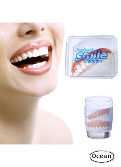 اشتري Perfect Smile Upper Veneer False Teeth, Instant Veneers Fake Instant Smile Veneers Cosmetic Teeth Whitening Temporary Prosthesis Teeth, Nature and Comfortable Protect Your Teeth, for Men Women Adult في الامارات