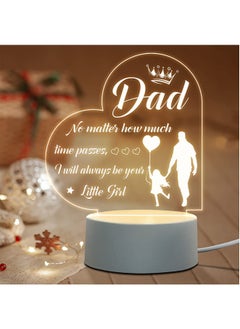 Buy Father's Day Gifts from Daughter Son Personalized Engraved Acrylic Night Light Birthday Gifts, Father Daughter Gifts in Saudi Arabia