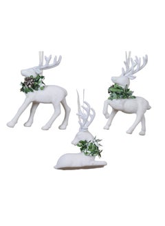 اشتري Kaemingk Foam Deer With Pvc Leaf White, Assorted 1 Piece في الامارات