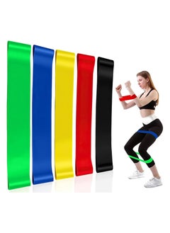 Buy Exercise Resistance Bands Set Of 5 Resistance Loops Extra Light To Extra Heavy Resistance Out Bands Perfect Workout For Arm Legs and hips, Gym, Fitness, Yoga in UAE