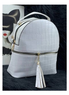 Buy Women's leather backpack; White in Egypt