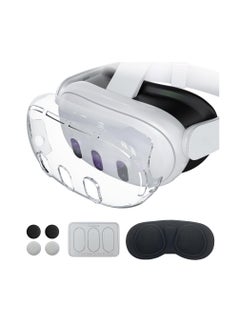 اشتري Accessories for Meta Quest 3, VR Accessory Set for Oculus Quest 3, VR Accessories Included Transparent Shell Cover, Lens Tempered Glass Protector, Protective Lens Cover, Joystick Caps في السعودية