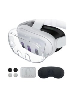 اشتري Accessories for Meta Quest 3, VR Accessory Set for Oculus Quest 3, VR Accessories Included Transparent Shell Cover, Lens Tempered Glass Protector, Protective Lens Cover, Joystick Caps في السعودية