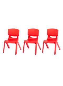 Buy 3-Piece Durable Plastic Stacking Chair For Kids Daycare in UAE