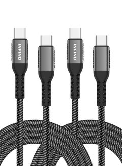 Buy 100W USB-C to USB-C Cable [2-Pack, 6.6FT] - Fast Charging PD 5A E-Marker for iPhone, MacBook, iPad Pro, Samsung, and Type-C Devices - Black in Saudi Arabia