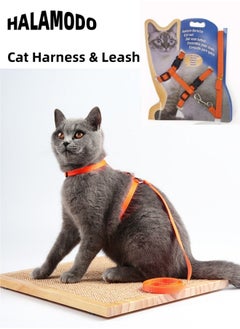 Buy Cat Harness and Leash Size Adjustable Comfortable H Style Halter Walking Harness with Nylon Strap Belt Safety Rope Leads for Kitten Small Pets Puppies Rabbits Guinea Pigs in Saudi Arabia