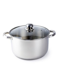 اشتري Amara Stainless Steel Casserole Pot with Twin Handles 28x16.5cm, Vented Glass Lid, Induction Ready, Oven Safe - 5-layer base في الامارات