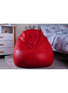 Buy Luxe Faux Leather Chair Bean Bag Beige 78x81x74cm in UAE