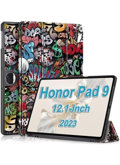 اشتري حافظة متوافقة مع جهاز Honor Pad 9 مقاس 12.1 بوصة اللوحي 2023، حامل ثلاثي الطي بزوايا عرض متعددة وغطاء خفيف الوزن (جرافيتي) في الامارات