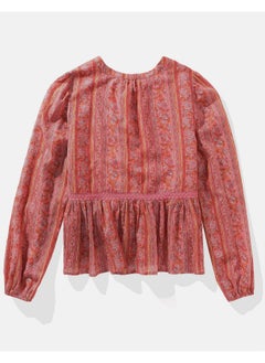 Buy AE FLOWY LONG-SLEEVE PRINTED TOP in Egypt