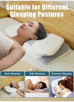 Buy Memory Foam Pillow Ergonomic Contour Pillow for Neck and Shoulder Pain Relief in Saudi Arabia