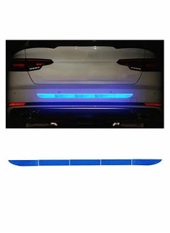 اشتري Reflective Car Stickers, Reflective Rear Bumper Guard Anti-Scratch Rear Trunk Rear Warning Cover Sticker for Cars SUVs Pickup Trucks Blue في الامارات