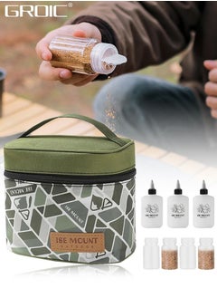 اشتري 10 Pcs Camping Portable Spice Set with Spice Containers Pepper & Salt Spice Shakers, Separable Storage Bag for Outdoor Travel Camping BBQ Picnic, Portable Spice Bag with Spice Jars Sets في الامارات