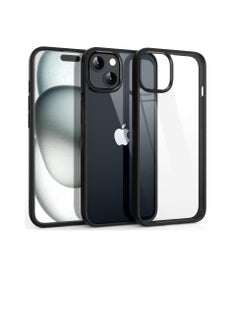 Buy Case Compatible With iPhone 15 pro Crystal Clear Case [Not Yellowing] [Military Grade Drop Protection] Shockproof Protective Case Transparent Protective Slim Cover Phone - Black in Egypt