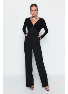 Buy Black Collar Detailed Jumpsuit TPRAW24TU00007 in Egypt