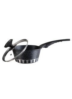 Buy ROYAL KITCHEN Cresta Sauce Pan 20 cm – Non Stick Marble Coated with Glass Lid, Ergonomic Cool Handle, Stylish and Durable Design, Perfect for Sauces, Soups, and Everyday Cooking in UAE