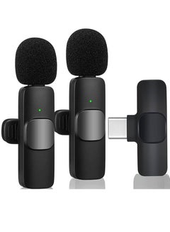 Buy Dual Noise Reduction Wireless Bluetooth Microphone for Video Recording and Live Streaming with Mic Receiver for iPhone and Android Phones in Saudi Arabia