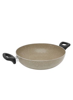 Buy Non-Stick Aluminum Wok With Heat Resistant Handle Dark Green/Black in Saudi Arabia