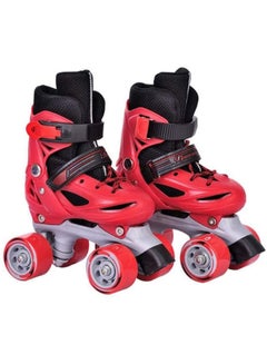 Buy Adjustable Roller Skate Shoes Double Row For Children(Red) in UAE