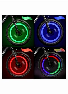 Buy 4Pcs LED Bicycle Spoke Lights Waterproof Easy Install with 3 Flash Modes for Adults and Kids Multicolor Neon Wheel Accessories in UAE