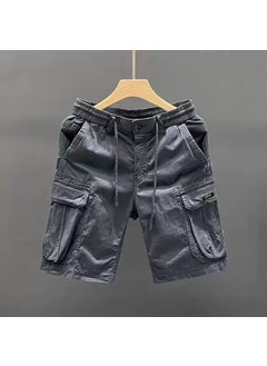 Buy Fashionable Japanese Loose Cargo Shorts for Men dark gray in UAE