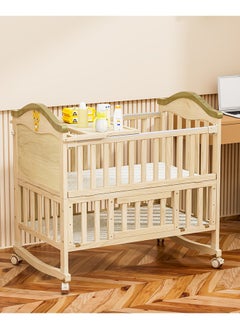 Buy Adjustable Wooden Baby Bed 106 X 64 X 98 CM in Saudi Arabia