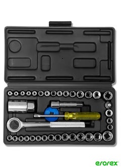 Buy 40 Piece Mechanics Tools Kit And Wrench Socket Set in Saudi Arabia