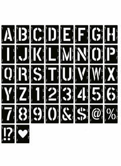 Buy 2 Inch Letter Stencils Symbol Numbers Craft 42 Pcs Reusable Alphabet Templates Interlocking Kit for Painting on Wood Wall Fabric Rock Chalkboard Sign DIY Art Projects in Saudi Arabia