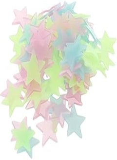 Buy 100pcs Fluorescent Wall Stickers Decal Glow Luminous Stars - Multicolor-multi size in Egypt