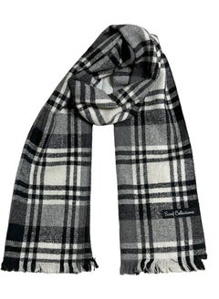 Buy Plaid Check/Carreau/Stripe Pattern Winter Scarf/Shawl/Wrap/Keffiyeh/Headscarf/Blanket For Men & Women - Small Size 30x150cm - P03 Black in Egypt