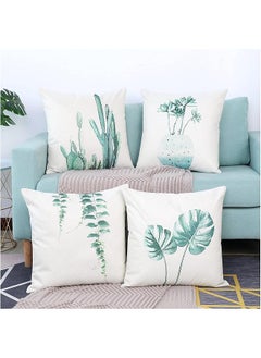 Buy Pillowcase Elecdon Set Of 4 Decorative Throw Pillow Covers 18X18 Inch For Couch Flowers Square Summer Accent Pillows Cover Case For Cushions Sofa Bed Cushion And Living Room Outdoor Decoration in Saudi Arabia