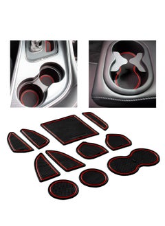 اشتري Interior Anti Dust Non-Slip Center Console Cup Holder Inserts Liner Mats for Dodge Challenger Accessories 2015-2020 في الامارات