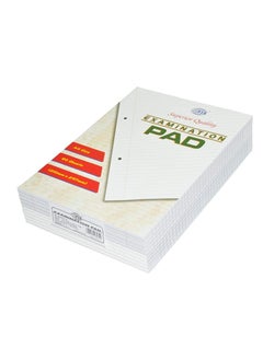 Buy 10-Piece FIS Examination Pad, Single Ruled, 2 Holes, 60 gsm, A4 Size (80 Sheets x 10 Pcs) - FSPDEPA480 in UAE