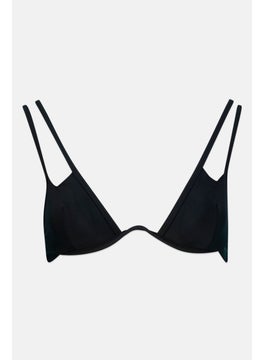 اشتري Women Textured Non-padded Underwired Bikini Top, Black في الامارات