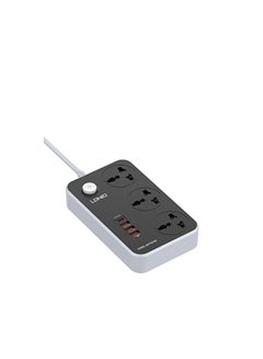 Buy SC3412 Power Strip With 3 Ways Power Socket (4 USB Port 38W, Fast Charging USB-C) 2500 Watt - Multicolour in Egypt