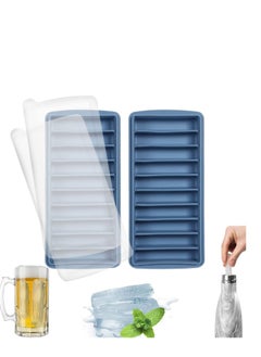 Buy Narrow Ice Stick Cube Trays Long Tray Silicone with Lid Rectangular Reusable Flexible Easy Release Ideal for Sports and Water Bottles Juice Parties in UAE