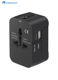 Buy Universal Travel Adapter Worldwide Plug Adaptor with USB-C, International Power Adapter with 2 USB Ports All in One Travel Adaptor Multi USB Wall Charger for European USA UK EU AUS(Type C/G/A/I) in Saudi Arabia