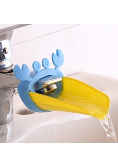 Buy Children Water Trough Cartoon Crab Style-Hand Washing Aid Faucet Extender Silicone Plastic for Kids Babies (Blue/Yellow) in UAE