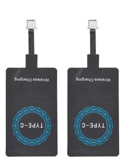 Buy 2Pcs Type C Adapter with Fast & Smart Microchip Technology, Magic Tag USB C Wireless Charging Receiver Chip for All Type C Cellphones in Saudi Arabia