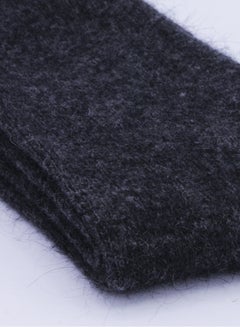 Buy Long winter wool socks Black embossed color high quality - Saudi made in Saudi Arabia