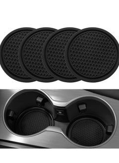 Buy Car Cup Coaster, 4PCS Universal Non-Slip Cup Holders Embedded in Ornaments Coaster, Car Interior Accessories, Black in UAE