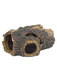 Buy Resin Hollow Tree Trunk Betta Log Aquarium Decorations Ornament Fish House Cave Wood House Decor for Small and Medium Fish Tank in Saudi Arabia