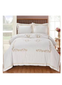 اشتري طقم لحاف Embrace King Comforter مكون من 6 قطع من القطن المصقول مقاس كينج، ملاءة سرير واحدة مثبتة 200 * 200 سم، لحاف واحد ثابت 220 * 240 سم، 4 قطع أغطية وسائد فائقة النعومة في الامارات