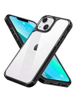 Buy iPhone 13 Clear Cover Ultra Thin Silicone Shockproof Hard Back Cases Transparent Protective Slim Phone Case for Apple iPhone 13 6.1 inch - Black in Saudi Arabia